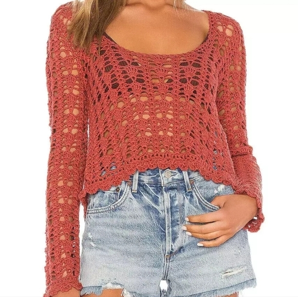 Tularosa Tops - Tularosa Gigi Open Back Sheer Crochet Top
